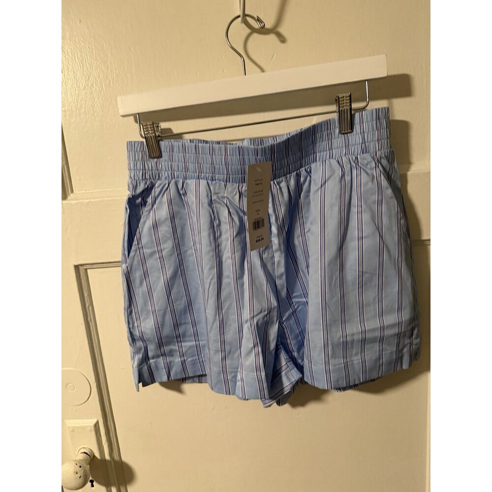 French Connection Women’s Striped 100% Cotton Pull-On Boxer Shorts Size Small